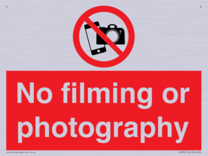 No filming or photography